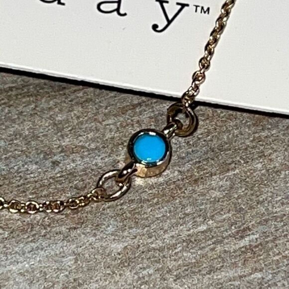 Necklace And Bracelet Set Gold Tone With Turquoise Colored Bead NWT - Picture 4 of 5